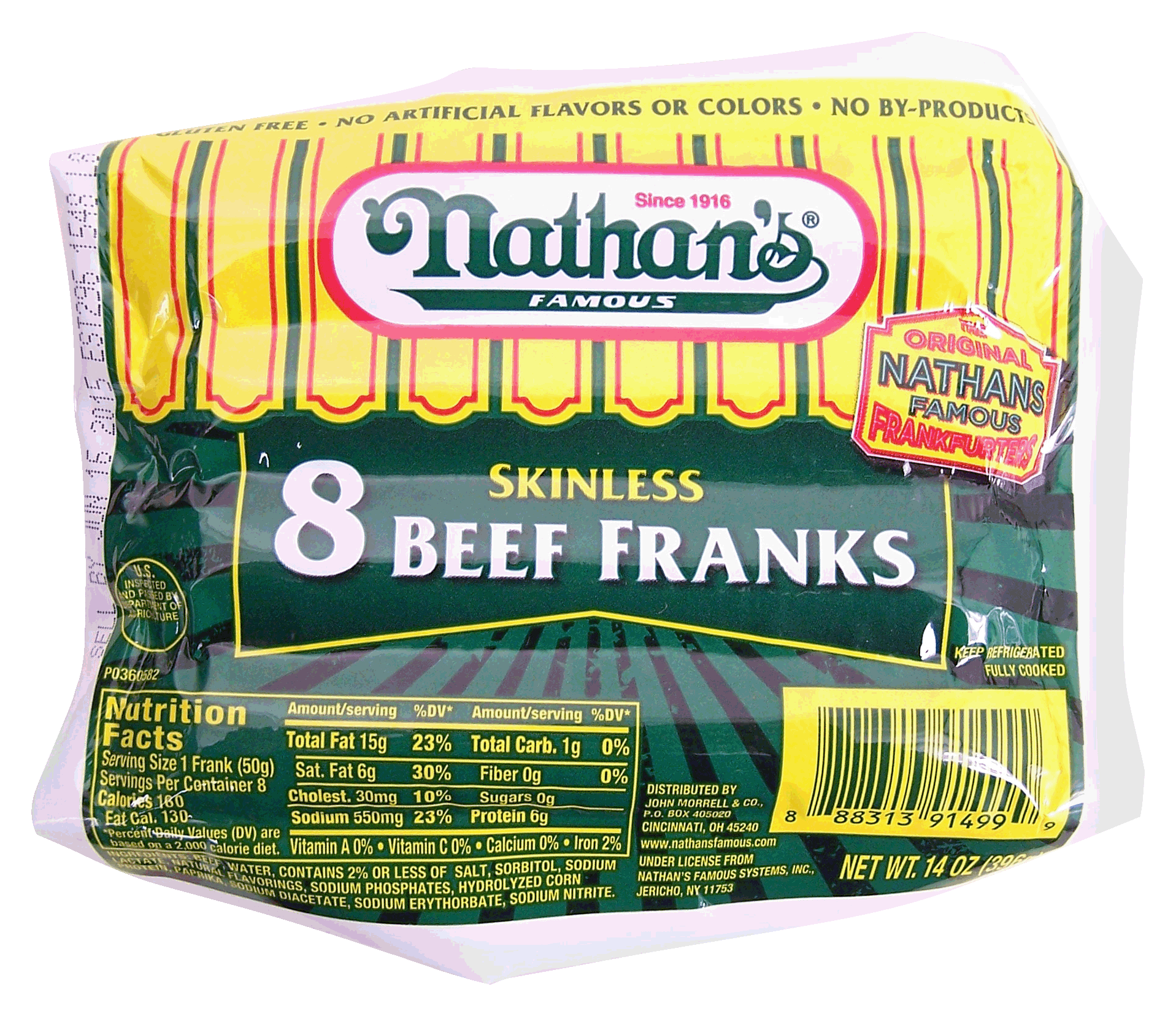 Nathan's Famous skinless beef franks, 8-count Full-Size Picture